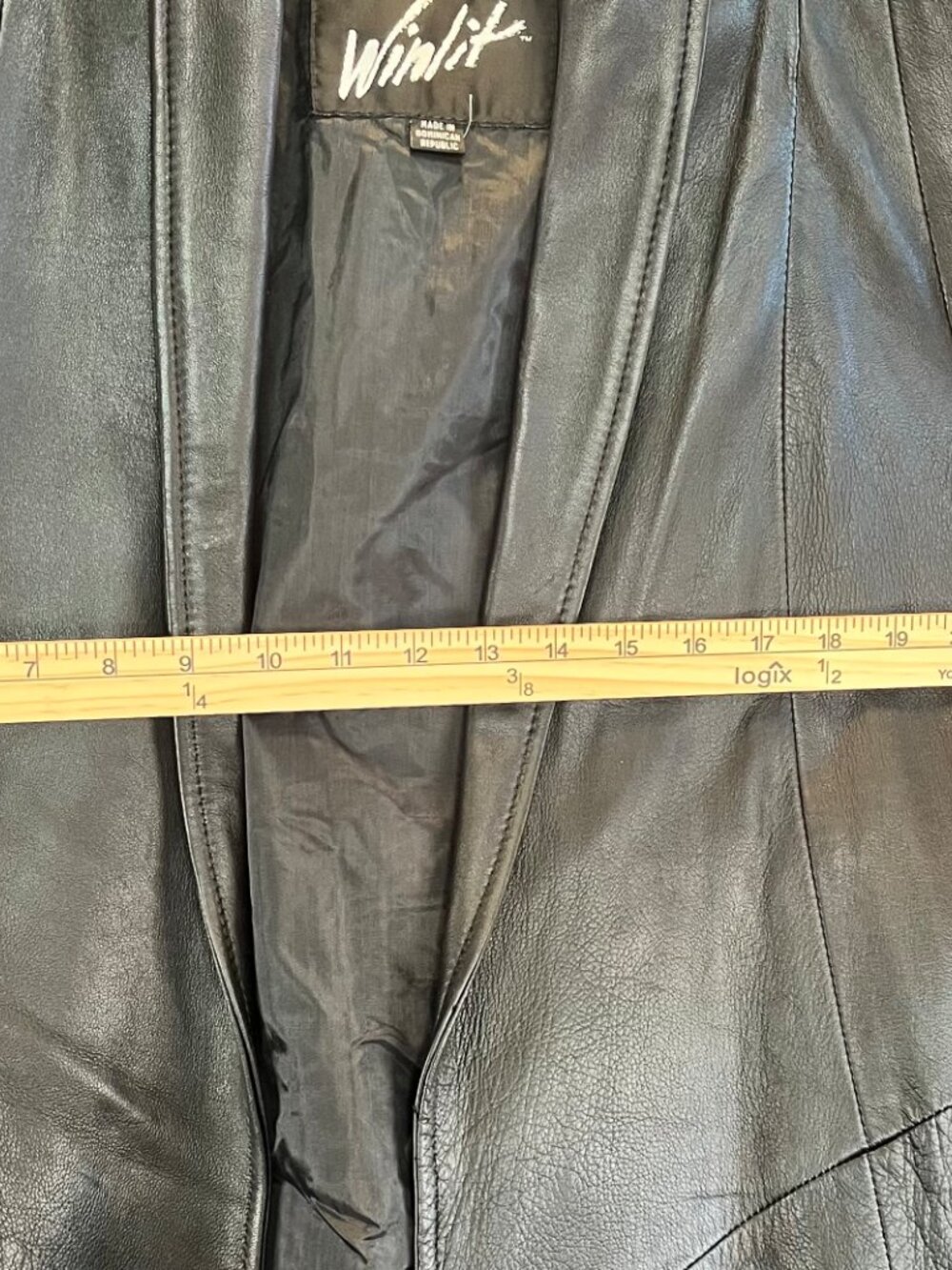 Vintage Winlit Black Genuine Leather Longline Coat size XL - Picture 4 of 5